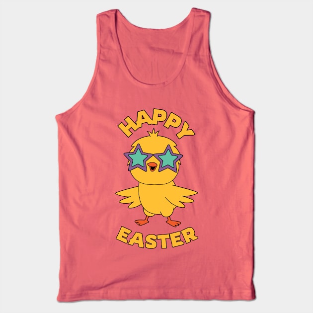 Happy Easter. Colorful and cute chicken design Tank Top by JK Mercha